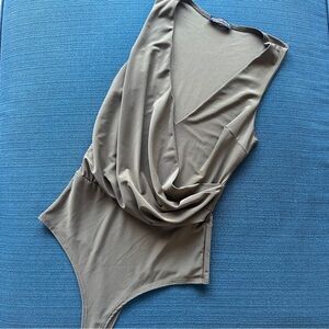 Olive Fashion Nova Draped Bodysuit